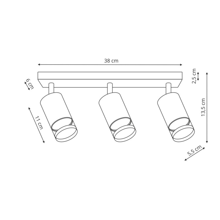 Spot Virella 3 czarny 3xGU10 - 12174