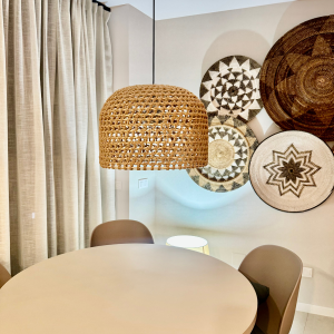 Rattanowa lampa wisząca Kanso 40 cm jasne drewno 1xE27