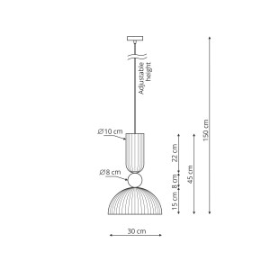 Piega 1 wisząca duża Bursztynowa