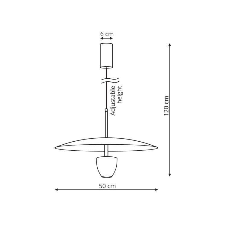 Lampa wisząca Ufo L czarna LED CCT - 12508