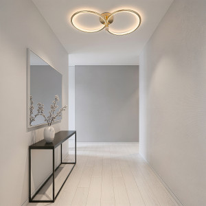 lampa sufitowa Azina 2 złota pierścienie LED