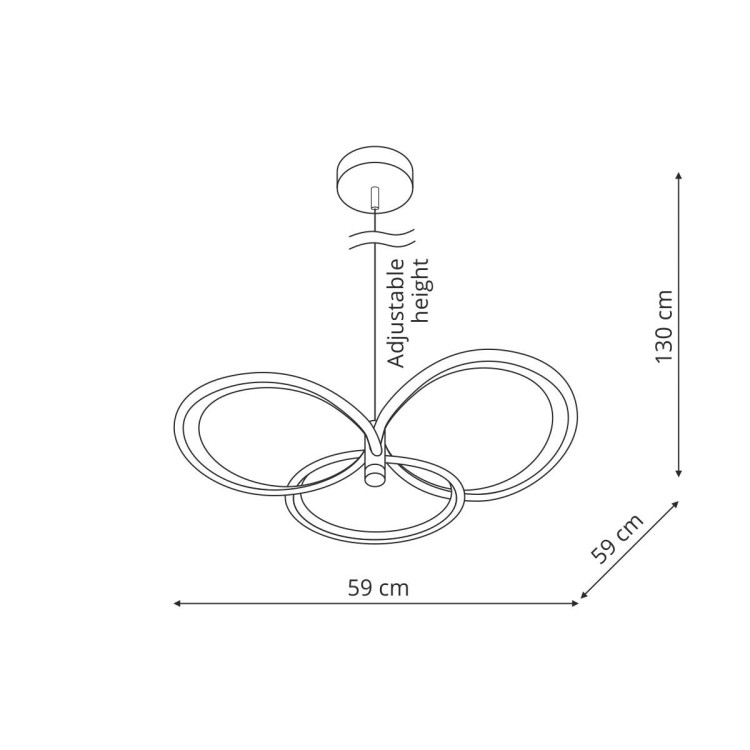 lampa Azina 3 wisząca złota LED wymiary - 12569