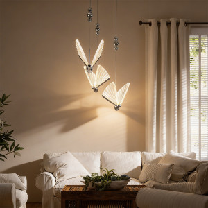 Lampa wisząca Mariposa 3 srebrna LED CCT
