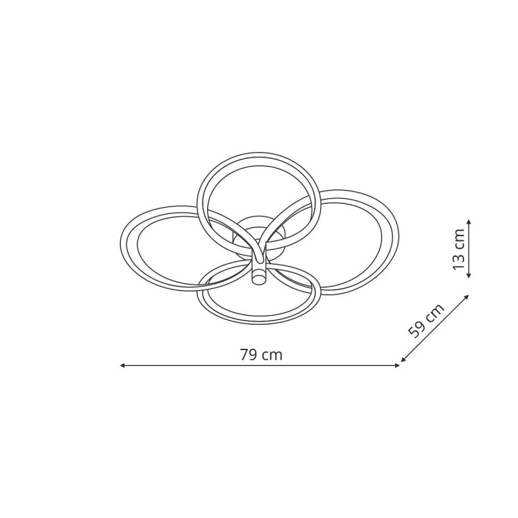 Azina 4 Plafon złota LED - 12576