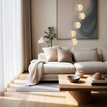 Lampa wisząca Brillant 5 złota LED CCT