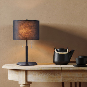 Lampa stołowa Fogo czarna 2xE27