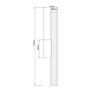 kinkiet Linea 61 cm złoty LED wymiary