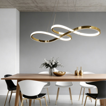 nowoczesna lampa LED falująca złota