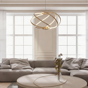 lampa pierścieniowa złota nowoczesna Kandor