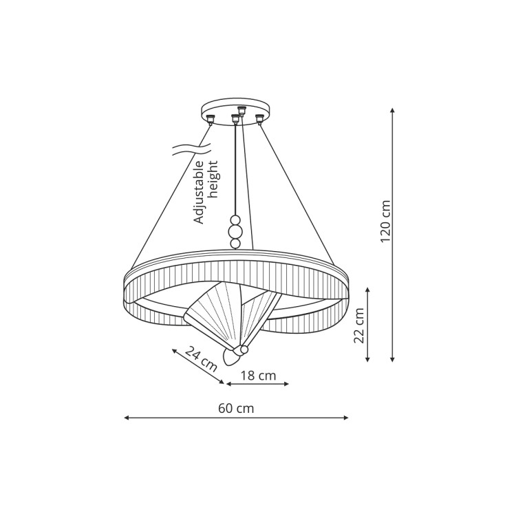 lampa Marissa Cristal złota LED wymiary - 12653