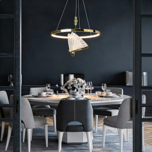 lampa ring LED złota nowoczesna glamour