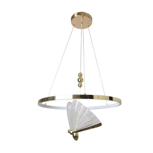 nowoczesna lampa wisząca złota LED ring