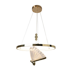 nowoczesna lampa wisząca złota LED ring