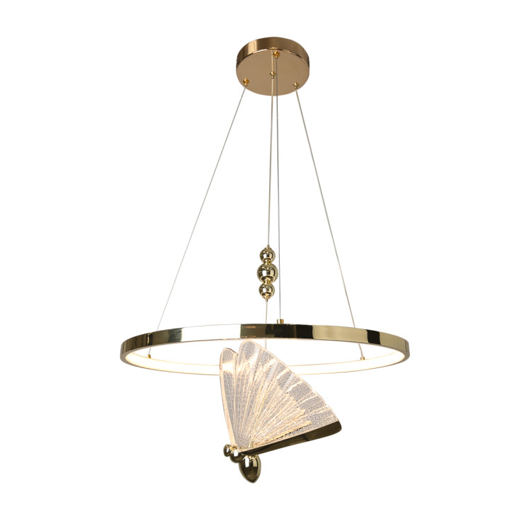 nowoczesna lampa wisząca złota LED ring - 12659