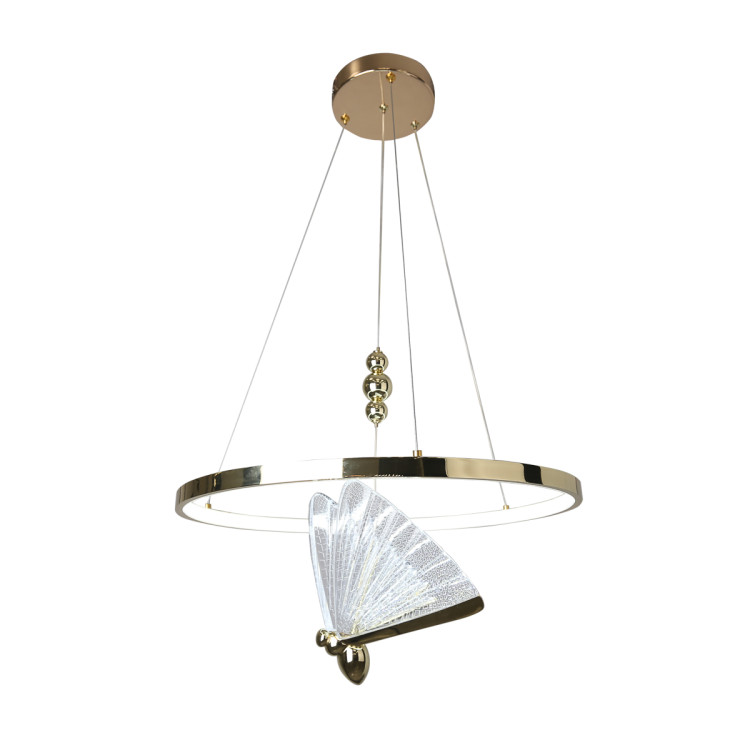 nowoczesna lampa wisząca złota LED ring - 12660