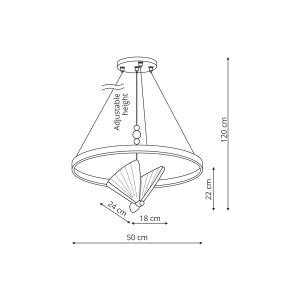 lampa Marissa Ring złota LED wymiary