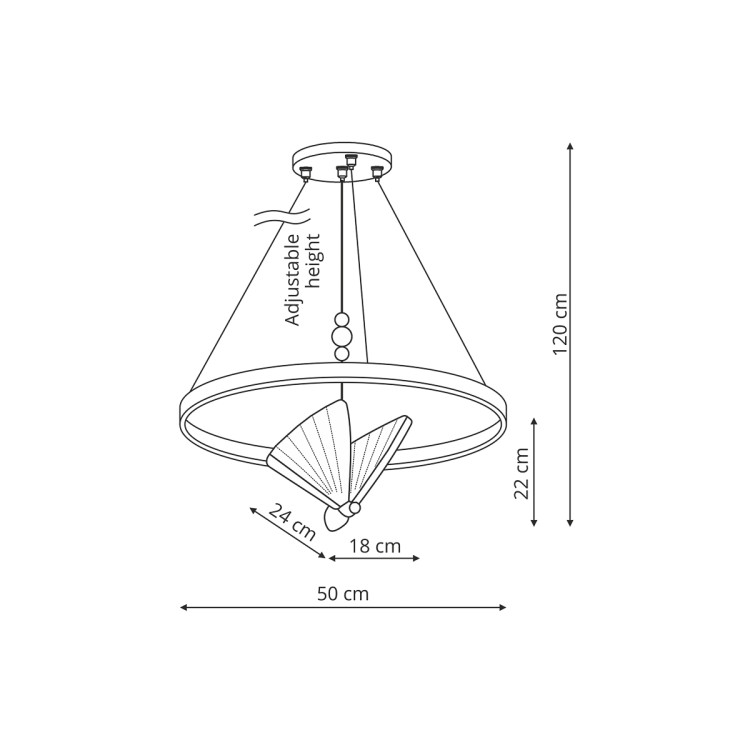 lampa Marissa Ring złota LED wymiary - 12661