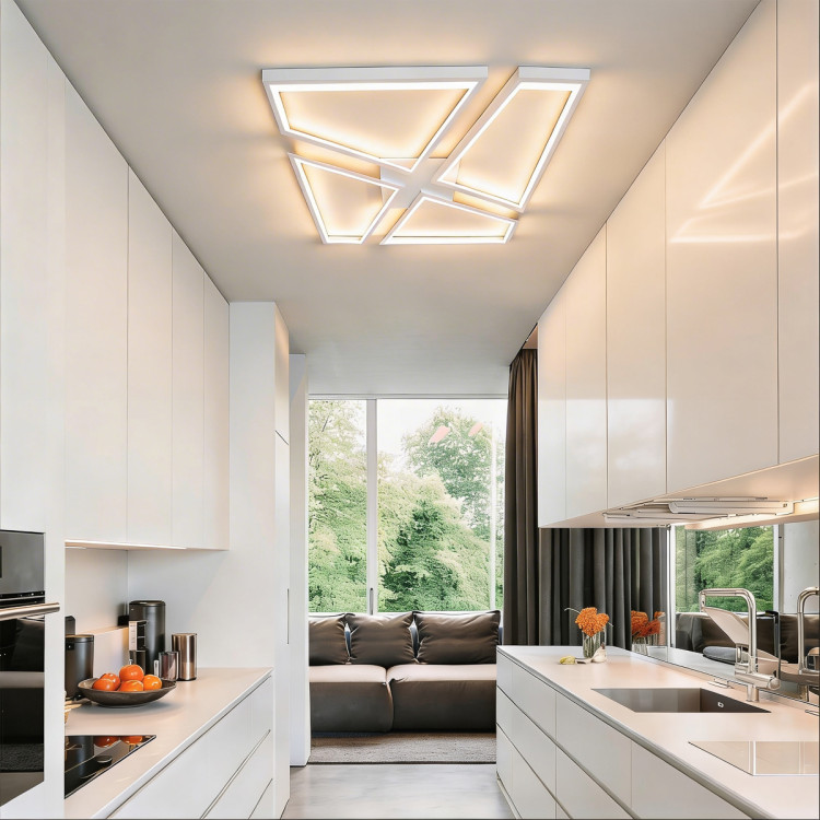biała lampa sufitowa LED geometryczna Nivra - 12663