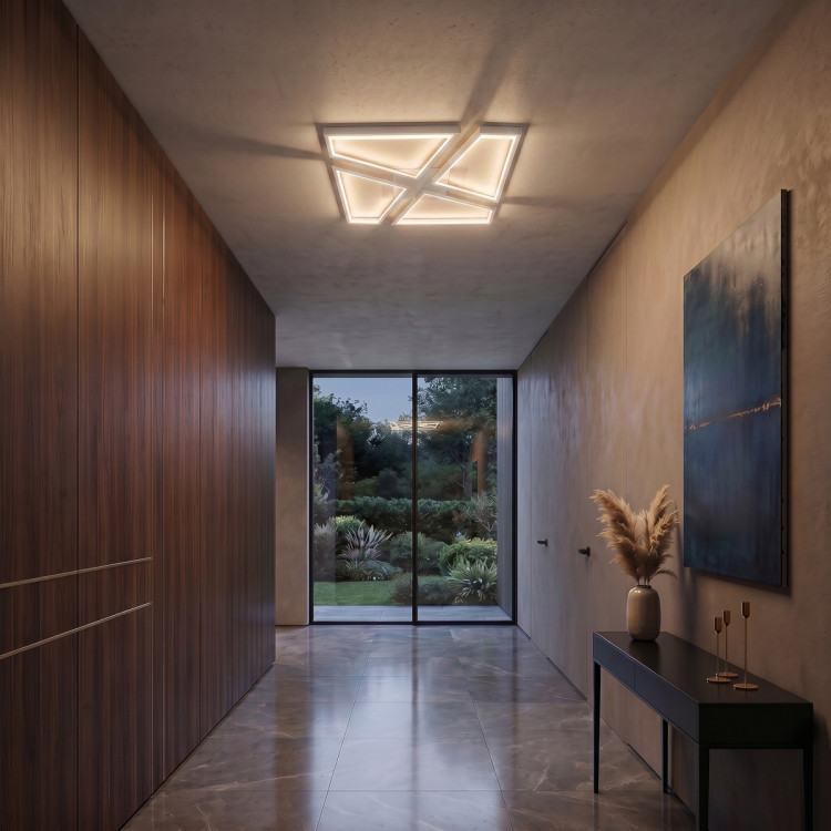 plafon geometryczny biały Nivra LED aranżacja wnętrza - 12664