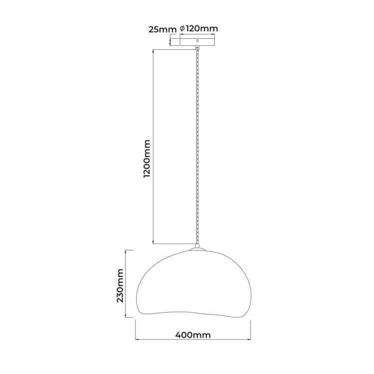 lampa nube 40 cm biała wymiary - 12696