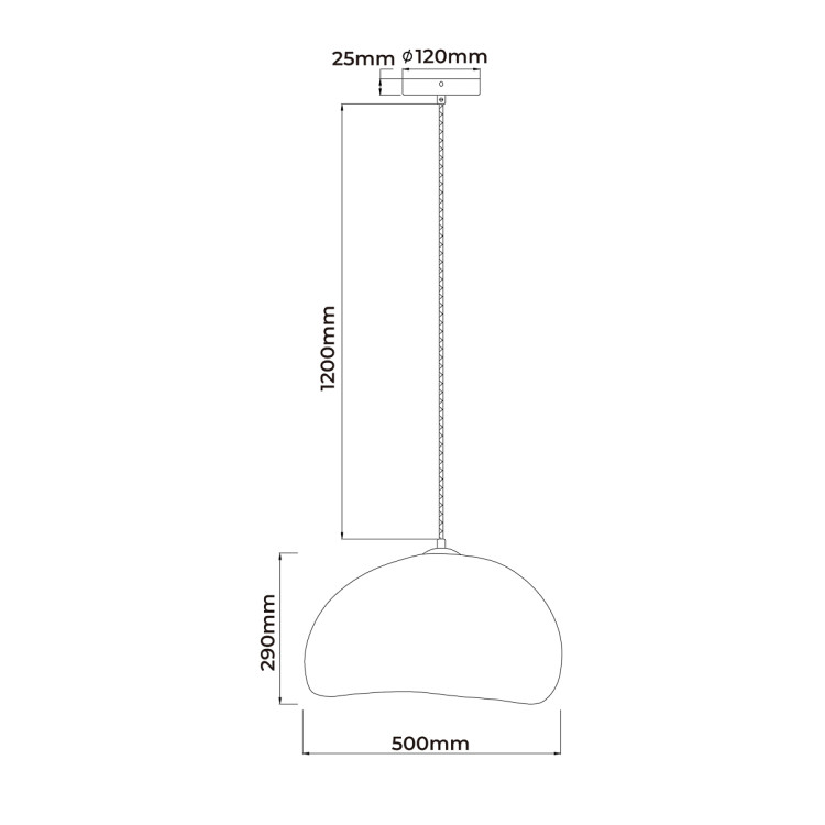 lampa nube 50 cm biała wymiary - 12720