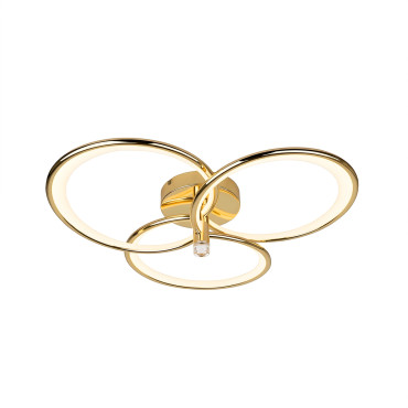 plafon Azina 3 złoty LED trzy pierścienie
