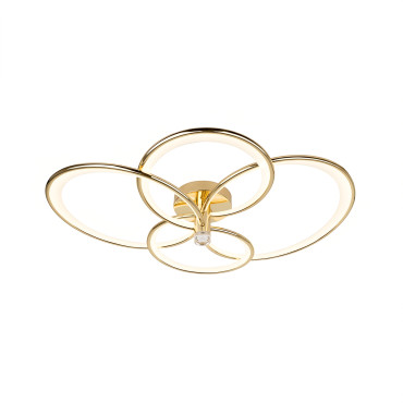 plafon Azina 4 złoty LED cztery pierścienie