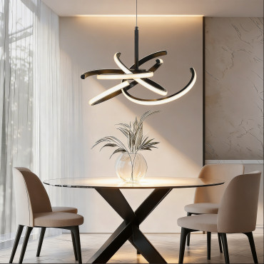 Lampa wisząca Spider 48 cm czarna LED CCT