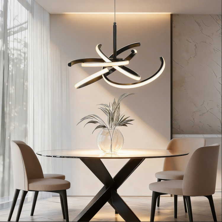 Lampa wisząca Spider 58 cm czarna LED CCT - 12733