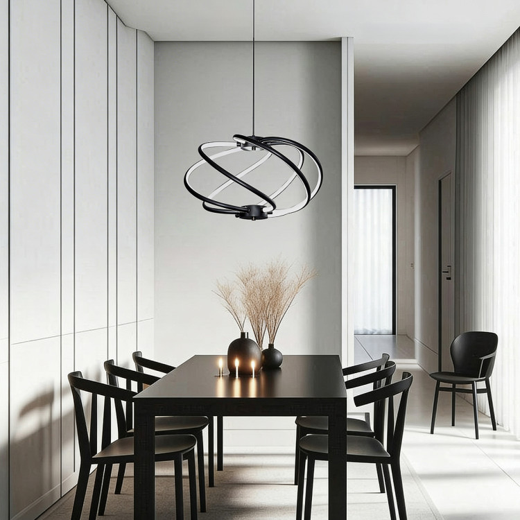 Lampa wisząca Kandor czarna LED CCT - 12752