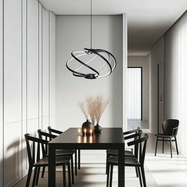 Lampa wisząca Kandor czarna LED CCT