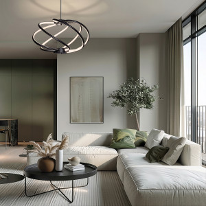 Lampa wisząca Kandor czarna LED CCT