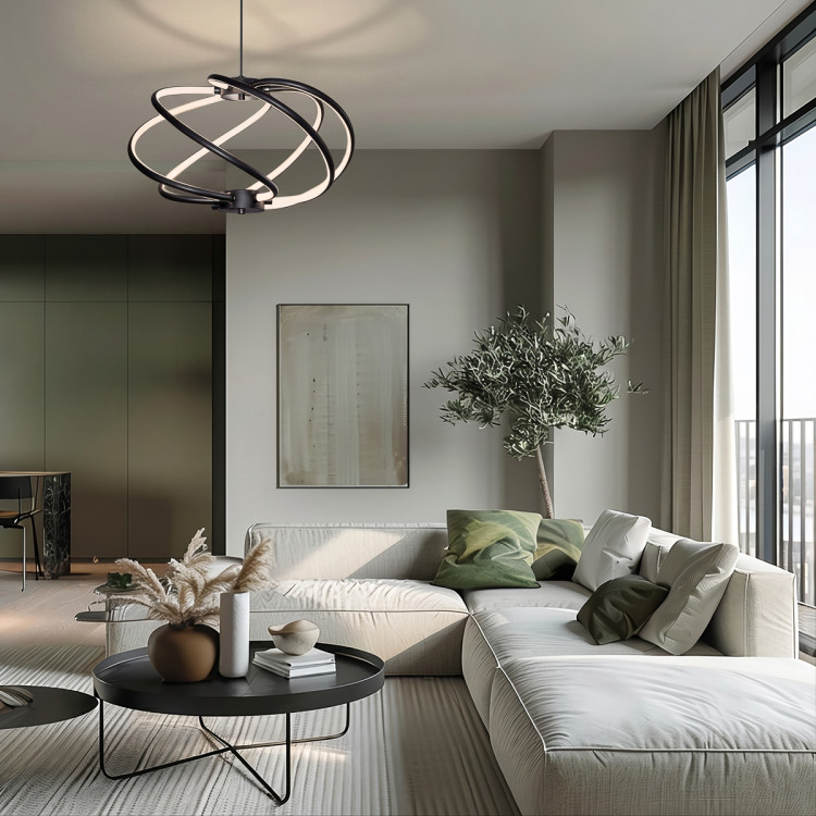 Lampa wisząca Kandor czarna LED CCT - 12753