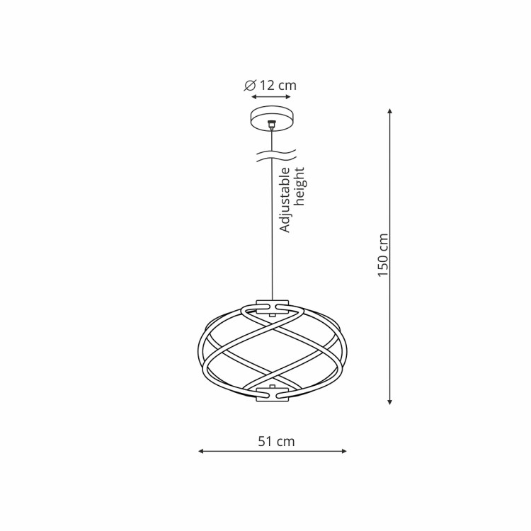 Lampa wisząca Kandor czarna LED CCT - 12756