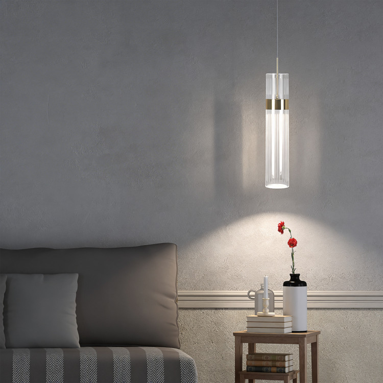 Złota lampa Ambiente LED do salonu - 12833