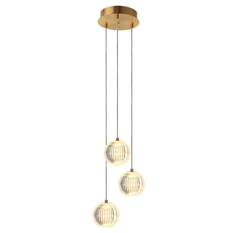 Lampa wisząca Brillant 3 złota LED CCT - 12956