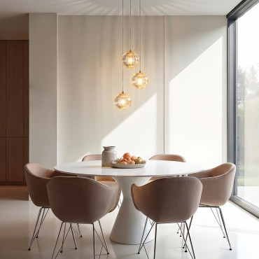 Złota lampa wisząca Brillant 3 LED