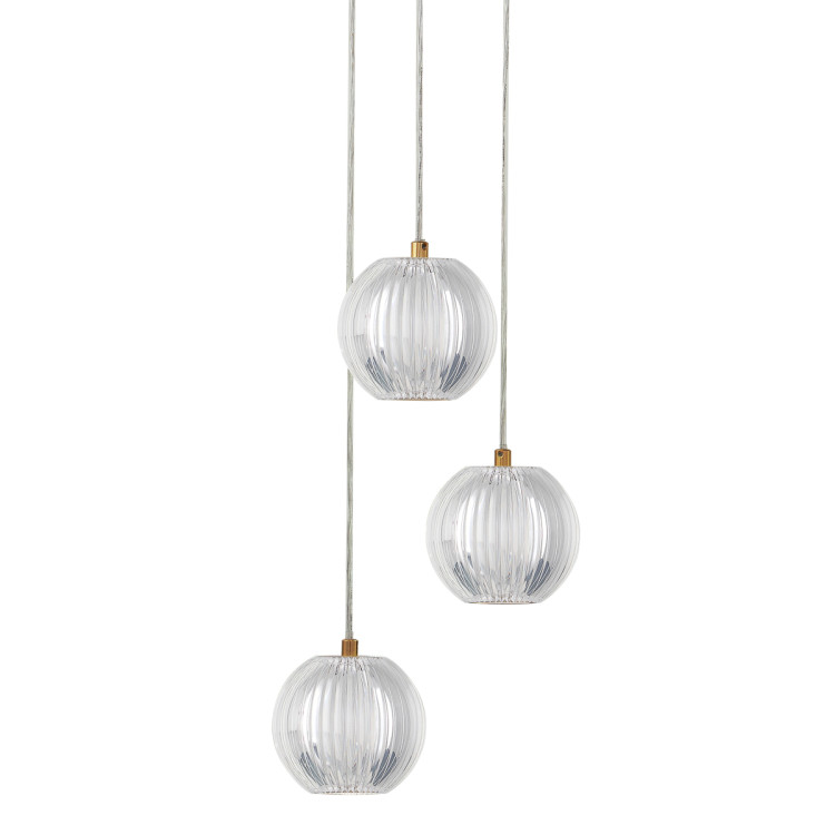 Złota lampa wisząca glamour Brillant - 12962