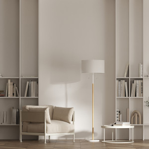 Biała lampa podłogowa Fogo