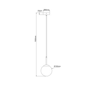 Elegancka lampa wisząca ze szklanym kloszem