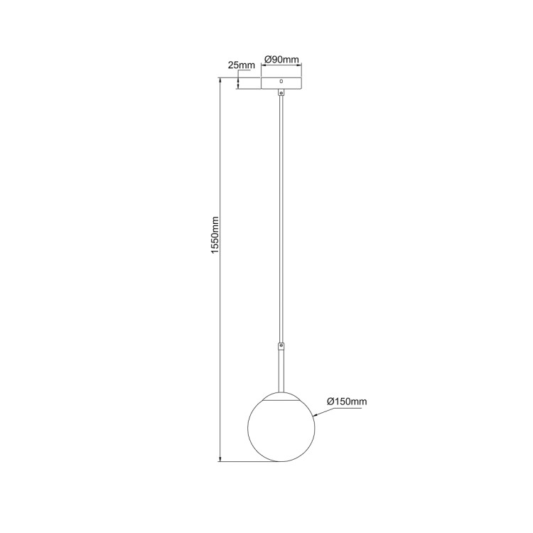Elegancka lampa wisząca ze szklanym kloszem - 13007