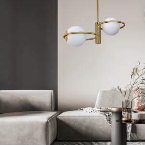 Designerski plafon ze szklanymi kloszami