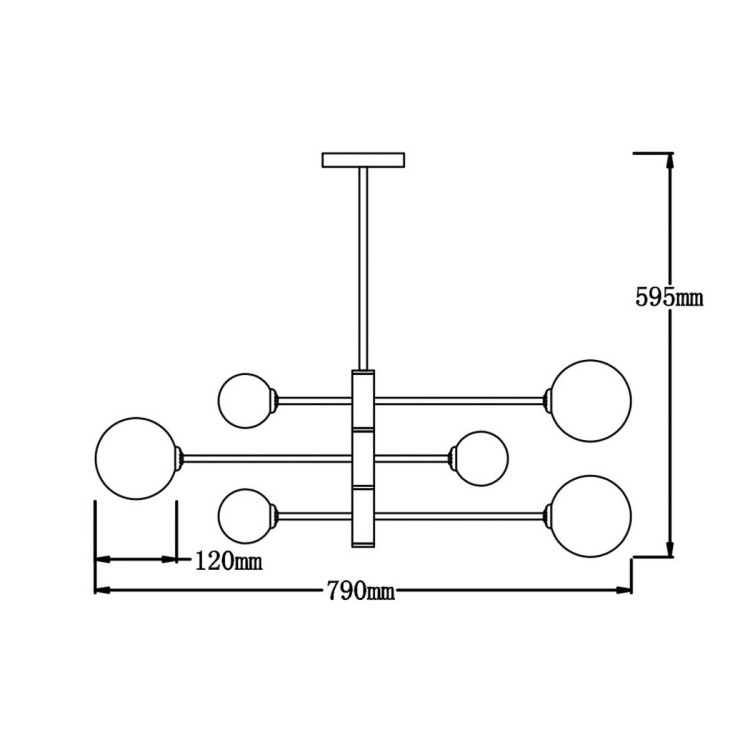 Lampa wisząca Dorado czarna 6xG9 - 13057
