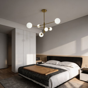 Lampa wisząca Dorado złota 6xG9