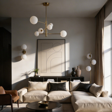 Lampa wisząca Dorado złota 6xG9