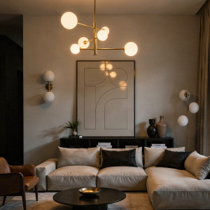 Lampa wisząca Dorado złota 6xG9