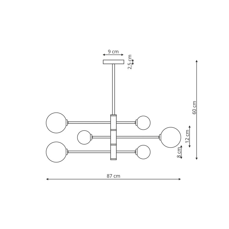Lampa wisząca Dorado złota 6xG9 - 13107