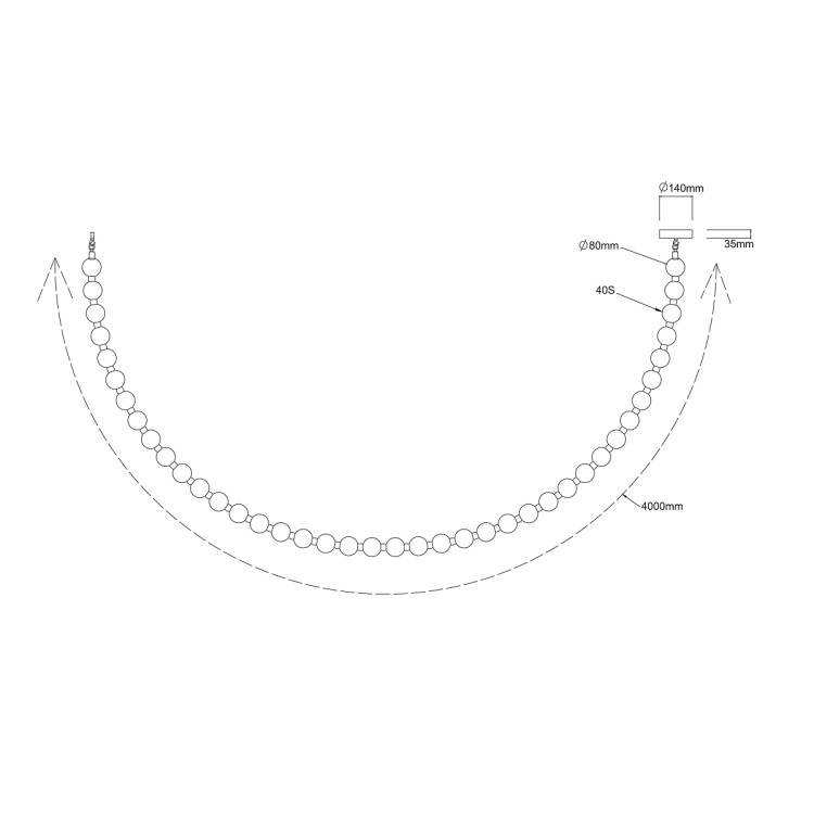 Stylowe oświetlenie LED Dorado Rope wymiary - 13183