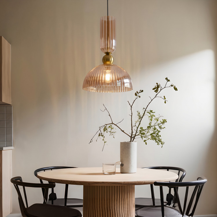 Designerska lampa Piega 1 ze szklanym kloszem - 13222