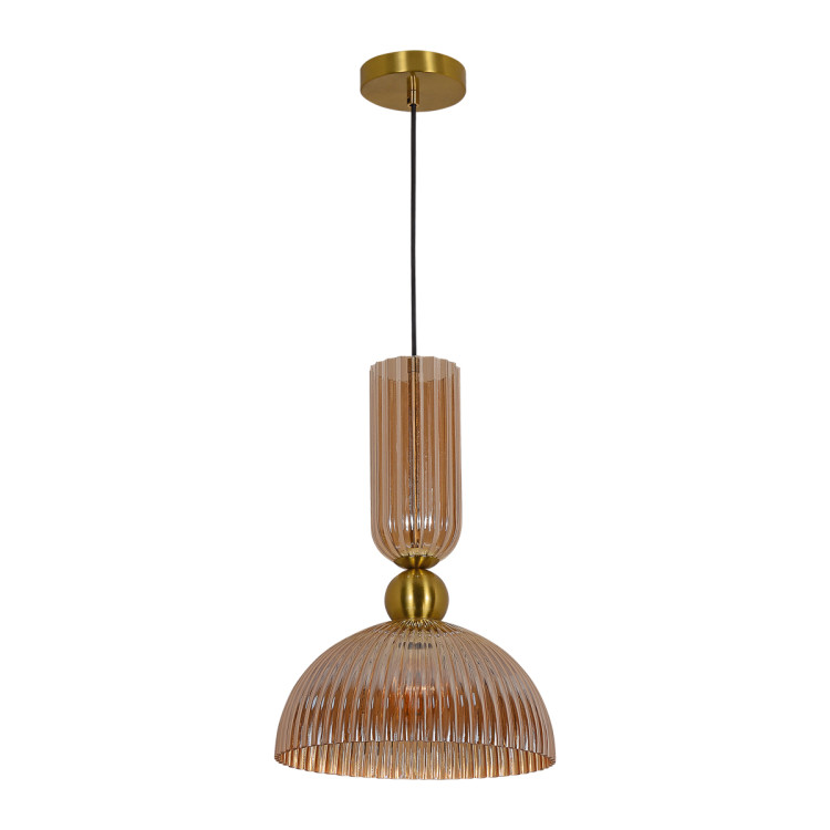 Szklana lampa wisząca w bursztynowym kolorze - 13225